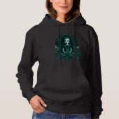 Pull À Capuche Dark Gothic Doll Chibi Style Roses Turquoise Tone  (Devant)