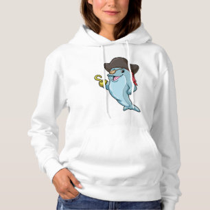Pull À Capuche Dauphin comme pirate avec tache oculaire et main c