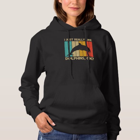 Pull À Capuche Dauphin Cool Pour Hommes Femmes Dauphins Baleine B (Devant)