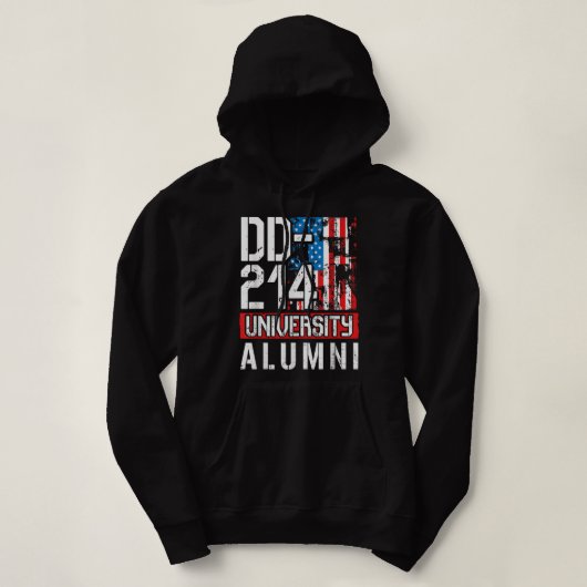 Pull À Capuche DD-214 Alumni universitaire - Retraite des vétéran (Design devant)