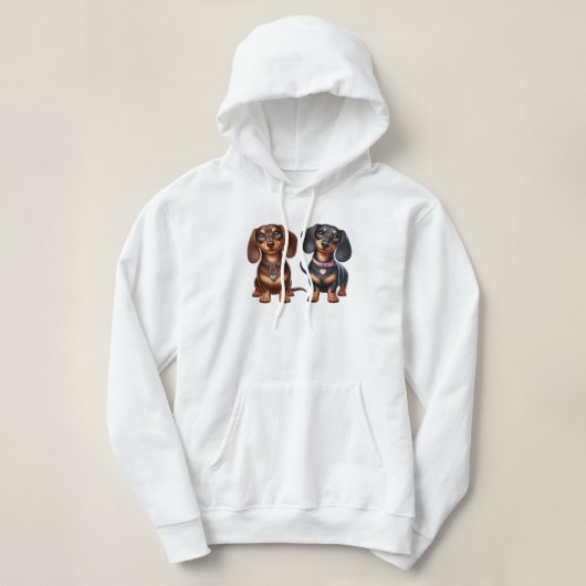 Pull À Capuche De mignons amis dachshund (Design devant)