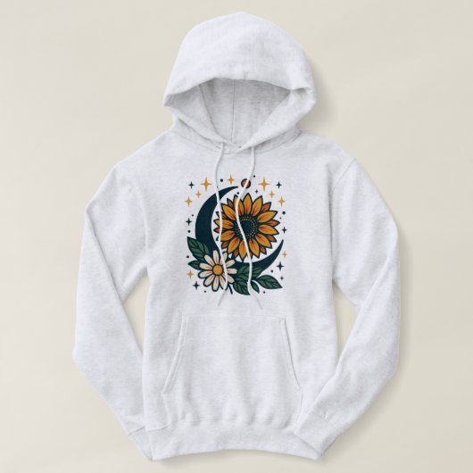 Pull À Capuche Débardeur à capuche pour femmes Fleur Céleste (Design devant)