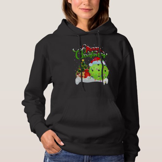 Pull À Capuche Décorations de Noël Pickleball Santa Pickleball No (Devant)