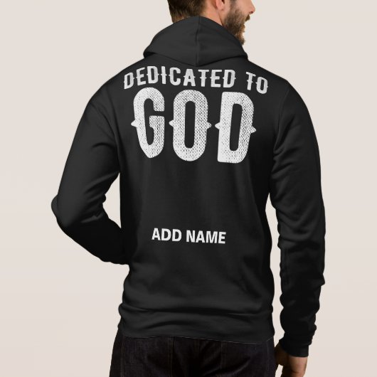 PULL À CAPUCHE DÉDIÉ À DIEU COOL BLANC TEXTE PERSONNALISABLE (Dos)