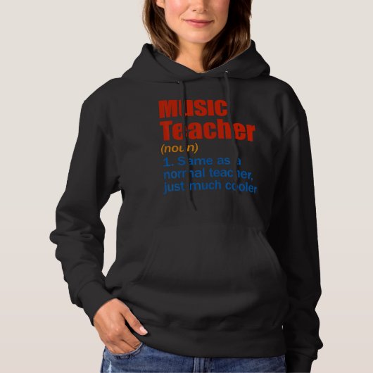 Pull À Capuche Définition De L'Enseignant De La Musique Retour À (Devant)
