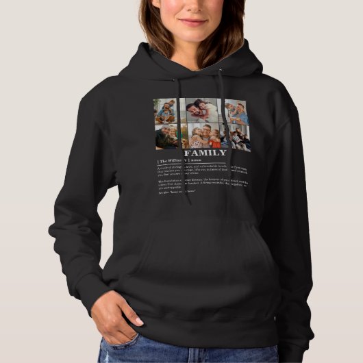 Pull À Capuche Définition personnalisée de la famille de collages (Devant)