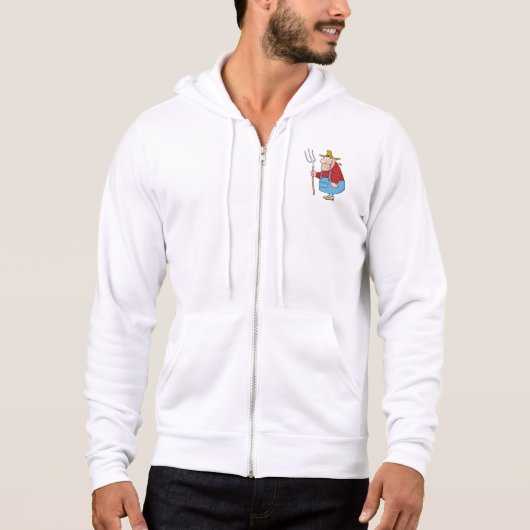 Pull À Capuche Déguisement drôle de fermier avec fourche et chape (Devant)
