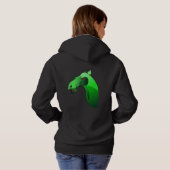 Pull À Capuche Demon vert à tête de cheval - Héliodor - retour (Dos entier)