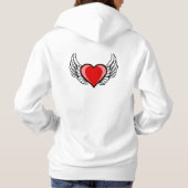 Pull À Capuche Design de coeur et d'ailes rouges (Dos)