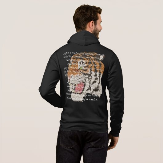 Pull À Capuche Design de texte tendance écrit sur les hommes tigr (Dos entier)