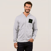 Pull À Capuche Design Mandala Fumée Verte (Devant entier)