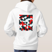 Pull À Capuche Design Motif noir rouge fractal (Dos)