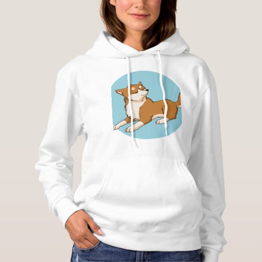 Pull À Capuche Design shiba bleu. (Devant)