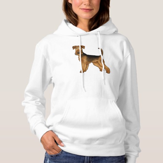 Pull À Capuche Dessin animé de chien Airedale Terrier Bingley Ter (Devant)