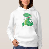 Pull À Capuche Dessin animé drôle de dinosaure T-Rex rugissant (Devant)