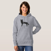Pull À Capuche Dessin de chien de berger allemand noir de bande d (Devant entier)