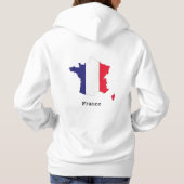 Pull À Capuche Dessin de souvenir de carte avec drapeau français (Dos)
