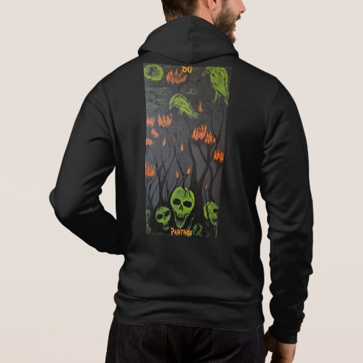 Pull À Capuche DG Peintures Sweatshirt de jardin de crâne (Dos)