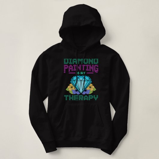 Pull À Capuche Diamond Peinture Est Mon Thérapie Artwork Brosse P (Design devant)