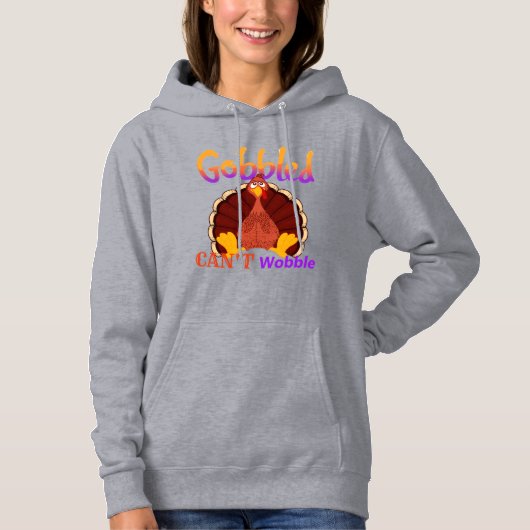 Pull À Capuche Dindon drôle de Thanksgiving Gobble ne peut pas va (Devant)