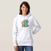 Pull À Capuche Dino mignonne de glace mangeur (Devant entier)