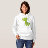 Pull À Capuche Dino vert souriant (Devant entier)