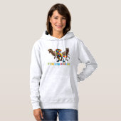 Pull À Capuche Dinosaur Autism Awareness design features a dinosa (Devant entier)