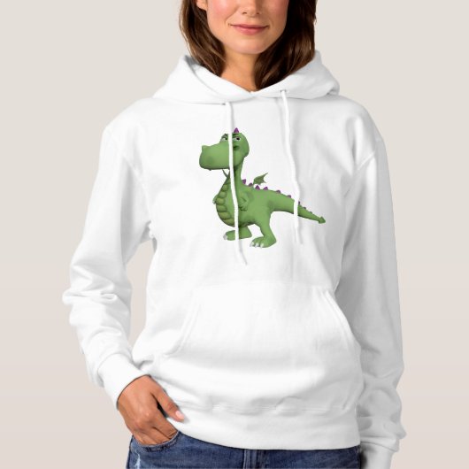 Pull À Capuche Dinosaure Vert (Devant)