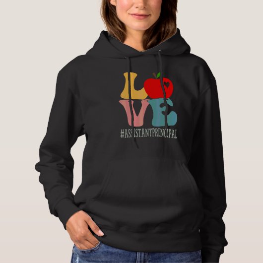 Pull À Capuche Directeur adjoint Love Apple Groovy Mignon Retour (Devant)