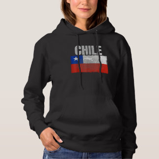 Pull À Capuche Distressed Chile Flag Graphic for Men Women Hispan