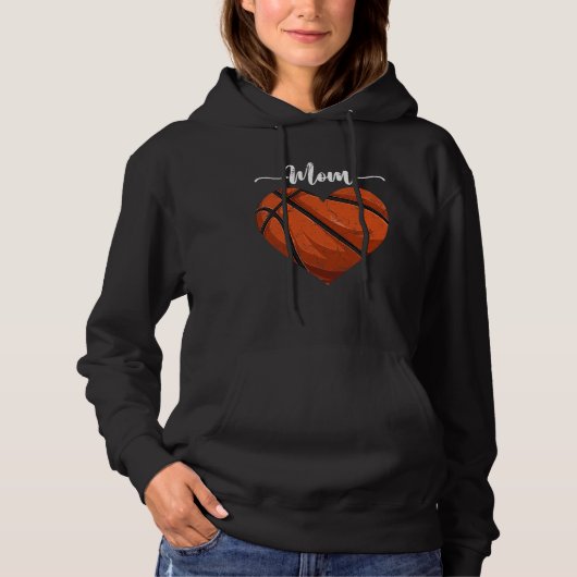Pull À Capuche Distressed Heart Basketball Mom Heart Cute Mother  (Devant)