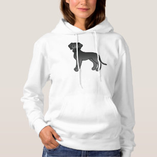Pull À Capuche Dogue allemand noir Chien de dessin animé mignon