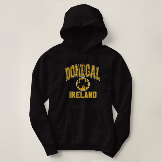Pull À Capuche Donegal Irlande Style de Varsity Shamrock vert w A (Design devant)