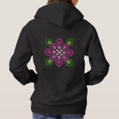 Pull À Capuche Dot vert et pourpre Mandala (Dos)