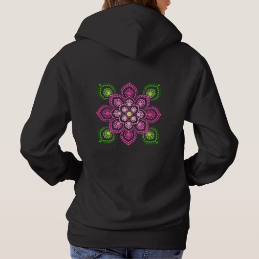 Pull À Capuche Dot vert et pourpre Mandala (Dos)