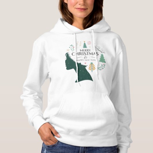 Pull À Capuche Doudoune de Noël afro-américaine (Devant)