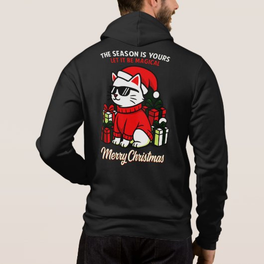 Pull À Capuche Doudoune de Noël pour homme Cool Cat Premium, hive (Dos)
