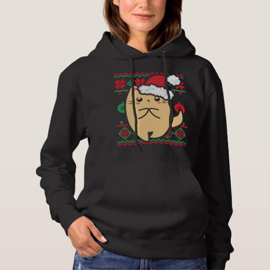 Pull À Capuche Doux de Noël moche mignon Kawaii Anime Chibi Shy (Devant)