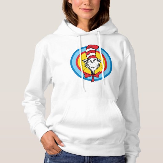 Pull À Capuche Dr. Seuss | Graphisme de tête de chat dans le chap (Devant)