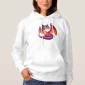 Pull À Capuche Dragon de dessin animé mignon violet/rouge (Devant)