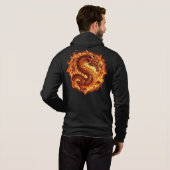 Pull À Capuche Dragon de feu orange ardent Cadeau pour hommes (Dos entier)