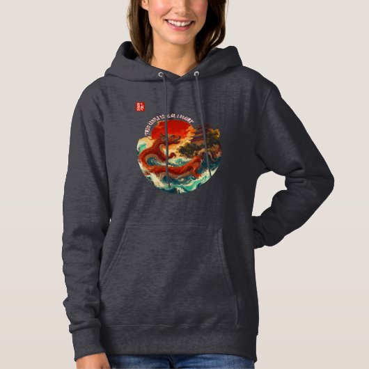 Pull À Capuche Dragon du soleil de Crimson (Devant)