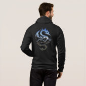 Pull À Capuche Dragon métallique argenté (Dos entier)