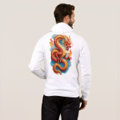 Pull À Capuche Dragon Rouge Chinois Illustration Fougueuse-67561 (Dos entier)
