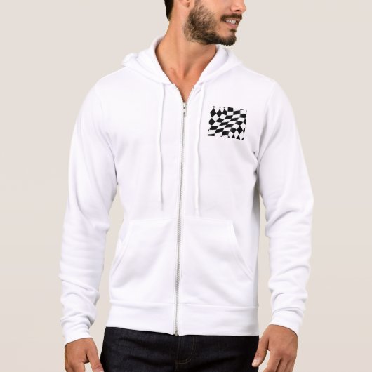 Pull À Capuche Drapeau À damiers Noir Et Blanc Mens Full Zip (Devant)