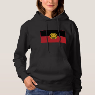 Pull À Capuche Drapeau aborigène australien avec visage sourire