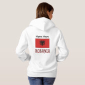 Pull À Capuche Drapeau albanais personnalisé d'Albanie  (Dos entier)