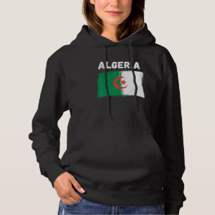 Pull À Capuche Drapeau Algérie Jour Vintage Grunge Drapeau algéri