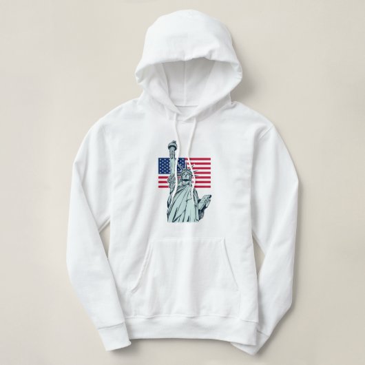 Pull À Capuche Drapeau américain avec Lady Liberty Sweatshirt (Design devant)