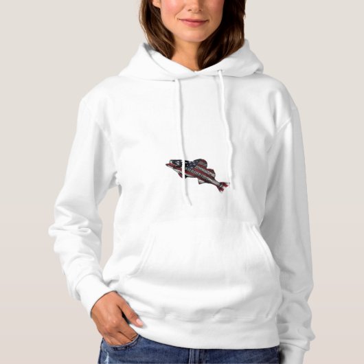 Pull À Capuche Drapeau américain avec pêche 🎣 T-shirt (Devant)